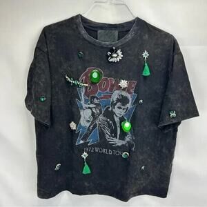 David Bowie Graphic Oversized T-Shirt – Unisex Rock Band Tee 1972 World Tour
